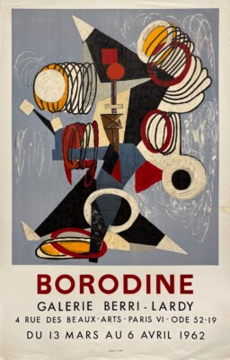 AFFICHES ORIGINALES - Spectacle & Évènements - Borodine à la Galerie Berri-Lardy – Affiche Expo Litho Mourlot 1962