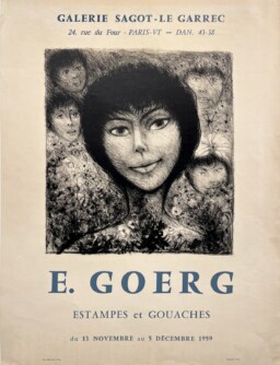 AFFICHES ORIGINALES - Spectacle & Évènements - E. Goerg à la Galerie Sagot-Le Garrec – Affiche Expo Litho Desjobert 1959
