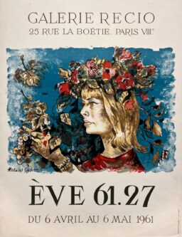 AFFICHES ORIGINALES - Spectacle & Évènements - Ève 61.27 Exposition à la Galerie Recio – Affiche Expo Litho Ballon/Détruit 1961