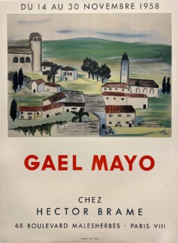 AFFICHES ORIGINALES - Spectacle & Évènements - Gael Mayo chez Hector Brame – Affiche Expo Litho Mourlot 1958