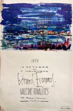 AFFICHES ORIGINALES - Spectacle & Évènements - Gérard Economos à la Galerie Tonalités – Affiche Expo Litho Parisoliths 1959