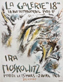 AFFICHES ORIGINALES - Spectacle & Évènements - Ira Moskowitz à la Galerie 18 – Affiche Expo Litho Mourlot 1966&Prime;