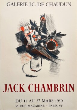 AFFICHES ORIGINALES - Spectacle & Évènements - Jack Chambrin à à la Galerie J.-C. de Chaudun – Affiche Expo Litho Mourlot 1959