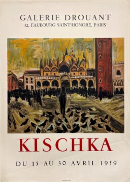 AFFICHES ORIGINALES - Spectacle & Évènements - Kischka à la Galerie Drouant – Affiche Expo Litho Mourlot 1959