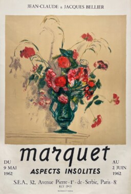 AFFICHES ORIGINALES - Spectacle & Évènements - Marquet à la Galerie Bellier – Affiche Expo Litho P. Tartas 1962