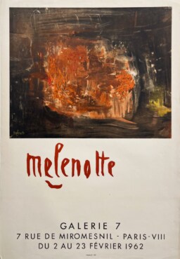 AFFICHES ORIGINALES - Spectacle & Évènements - Melenotte à la Galerie 7 – Affiche Expo Litho Mourlot 1962