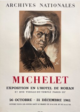 AFFICHES ORIGINALES - Spectacle & Évènements - Michelet à l&rsquo;Hôtel de Rohan – Affiche Expo Litho Mourlot 1961