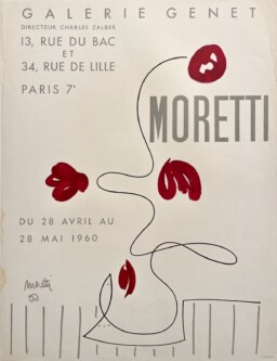 AFFICHES ORIGINALES - Spectacle & Évènements - Moretti à la Galerie Genet – Affiche Expo Litho Mourlot 1960