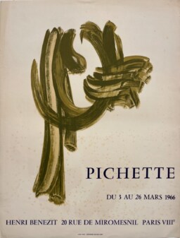 AFFICHES ORIGINALES - Spectacle & Évènements - Pichette à la Galerie Henri Benezit – Affiche Expo Litho Pons / Douard 1966