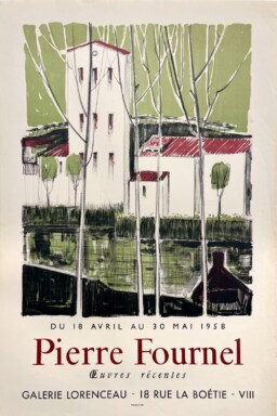 AFFICHES ORIGINALES - Spectacle & Évènements - Pierre Fournel à la Galerie Lorenceau – Affiche Expo Litho Mourlot 1958