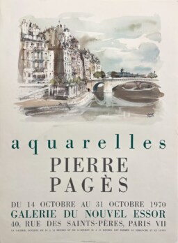 AFFICHES ORIGINALES - Spectacle & Évènements - Pierre Pagès à la Galerie Nouvel Essor – Affiche Expo Litho Buissière 1970