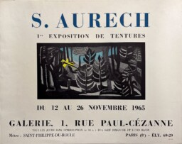 AFFICHES ORIGINALES - Spectacle & Évènements - S. Aurech à la Galerie Rue Paul-Cézanne – Affiche Expo Litho PPI Paris 1965