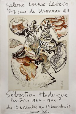 AFFICHES ORIGINALES - Spectacle & Évènements - Sebastien Hadengue à la Galerie Louise Leiris – Affiche Expo Litho Mourlot 1974