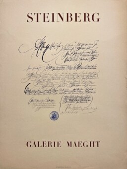 AFFICHES ORIGINALES - Spectacle & Évènements - Steinberg à la Galerie Maeght – Affiche Expo Litho Arte 1971
