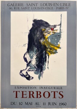 AFFICHES ORIGINALES - Spectacle & Évènements - Terbots à la Galerie Saint-Louis-en-l’Isle – Affiche Expo Litho Mourlot 1960