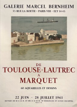 AFFICHES ORIGINALES - Spectacle & Évènements - Toulouse-Lautrec à Marquet, Galerie Bernheim – Affiche Expo Litho Mourlot 1961