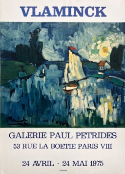 AFFICHES ORIGINALES - Spectacle & Évènements - Vlaminck à la Galerie Paul Petrides – Affiche Expo Litho Mourlot 1975